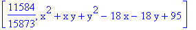 [11584/15873, x^2+x*y+y^2-18*x-18*y+95]